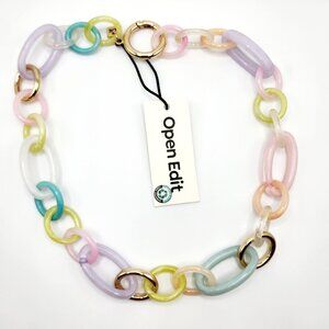 Open Edit Nordstrom Chunky Colorful Pastel Spring Link Necklace